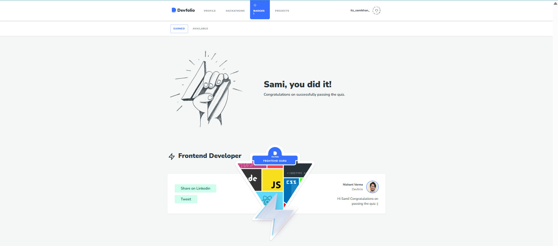 Frontend Developer Badge